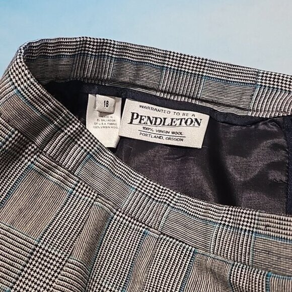 Pendleton Vintage 2 Piece Plaid Elegant Virgin Wool Skirt Set Size 16 - Picture 8 of 14